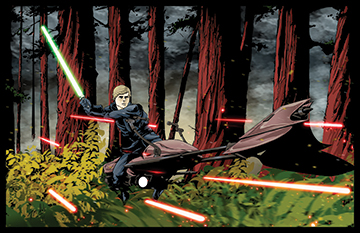 Jedi on a speeder bike